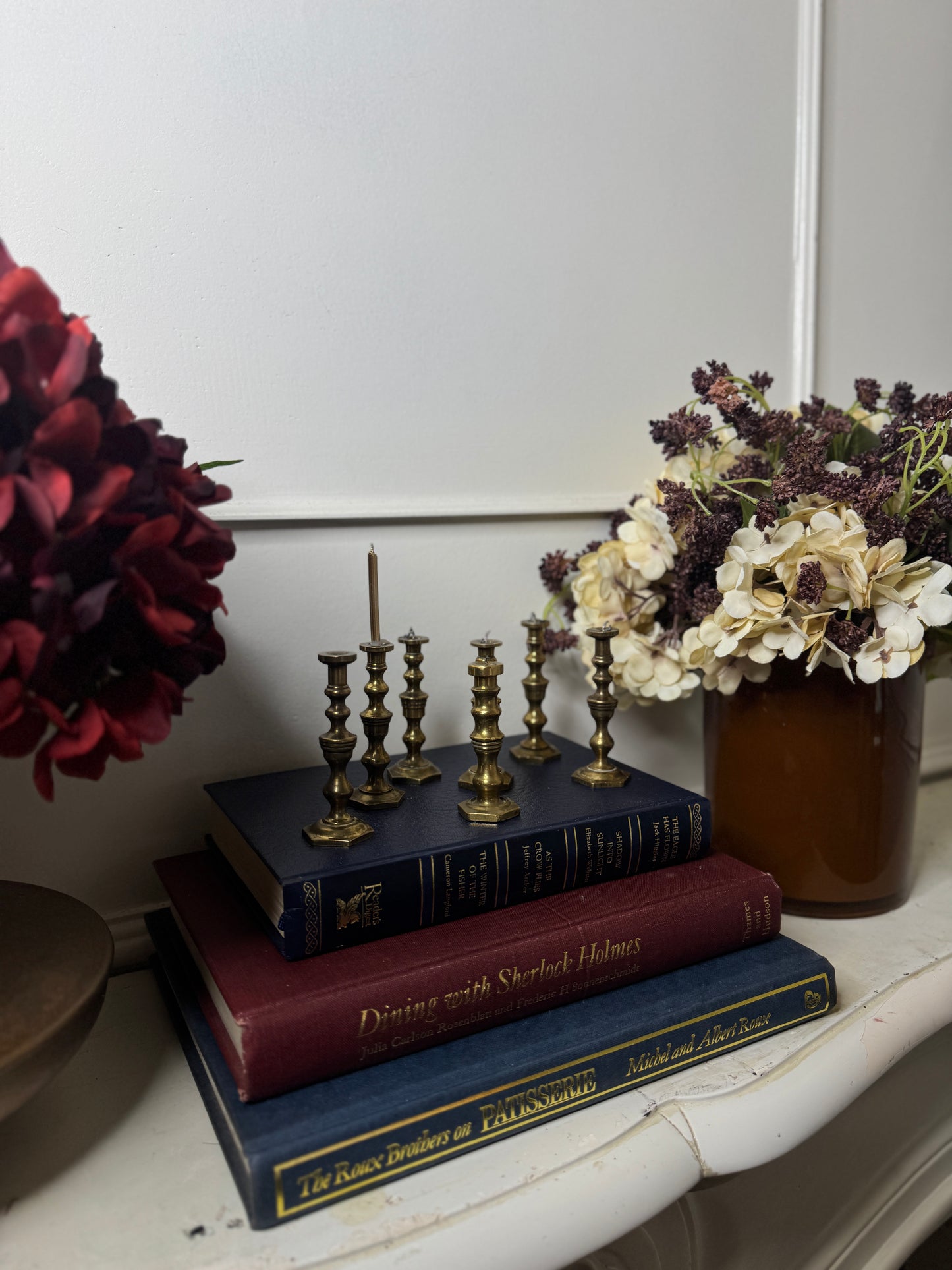 Vintage European Brass Mini Candlesticks