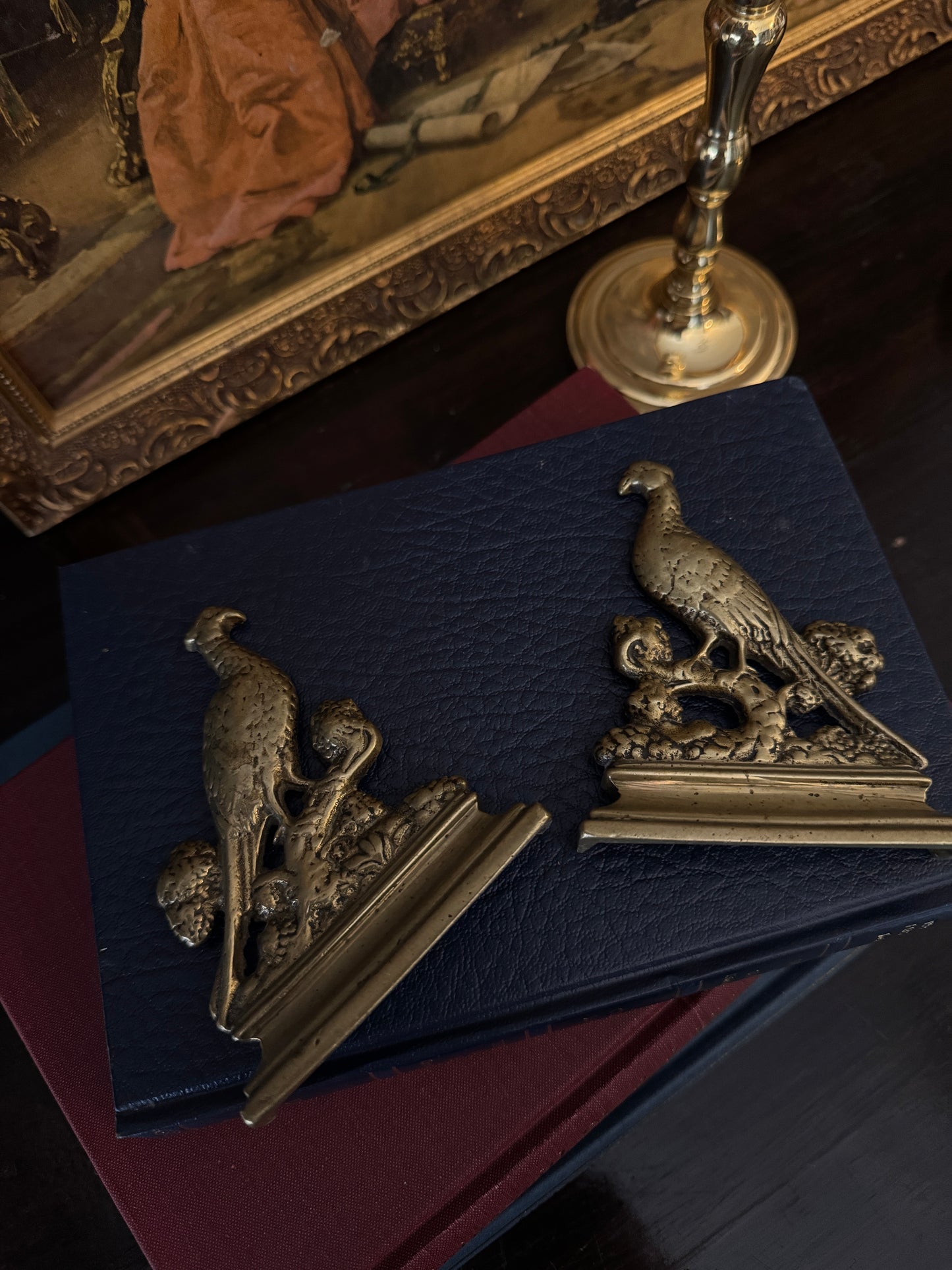 Vintage Brass Pheasant Bookend