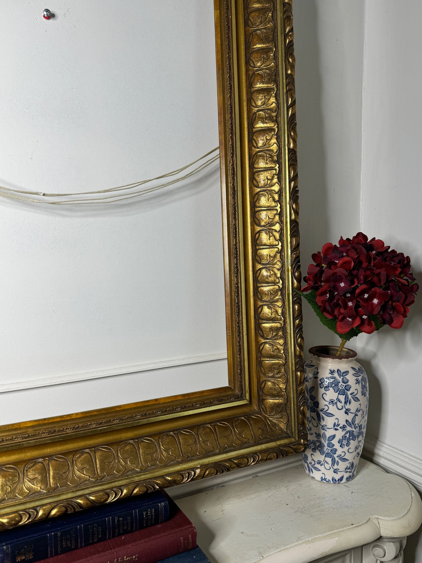 Antique Ornate Gold Frame with 1970s K. Bowman Original Oil Painting