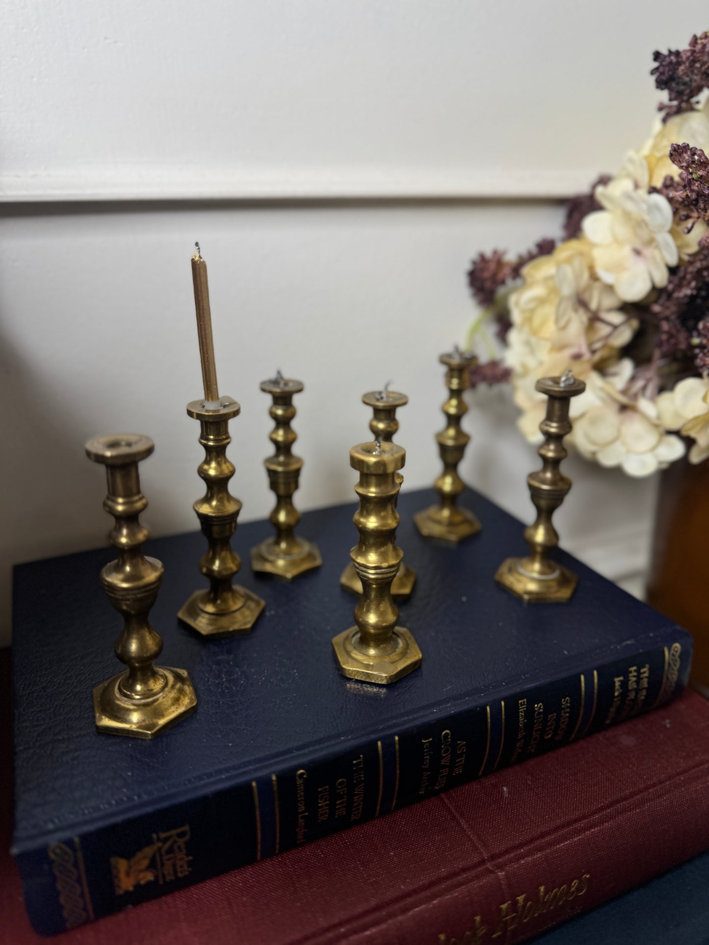 Vintage European Brass Mini Candlesticks