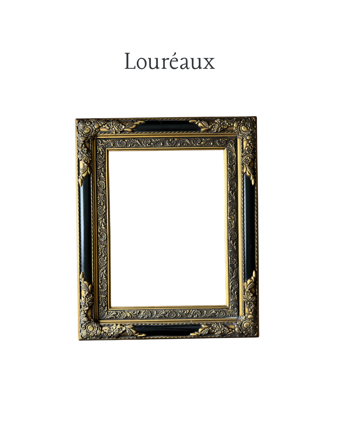 Antique Black & Gold Antique Drame Ornate Louréaux Frame