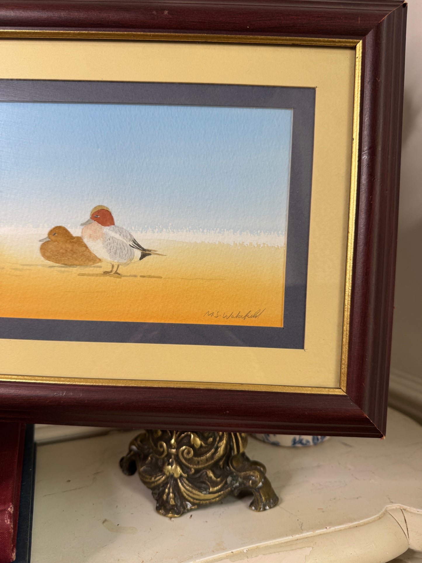 “Pintails in Poise” – Original Watercolour Pair by M.S. Wakefield