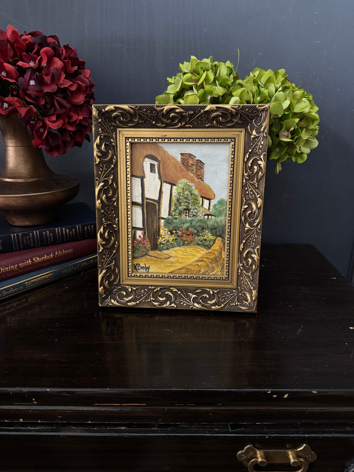 Small Oil Painting Signed by K. Broby in Elowen Frame