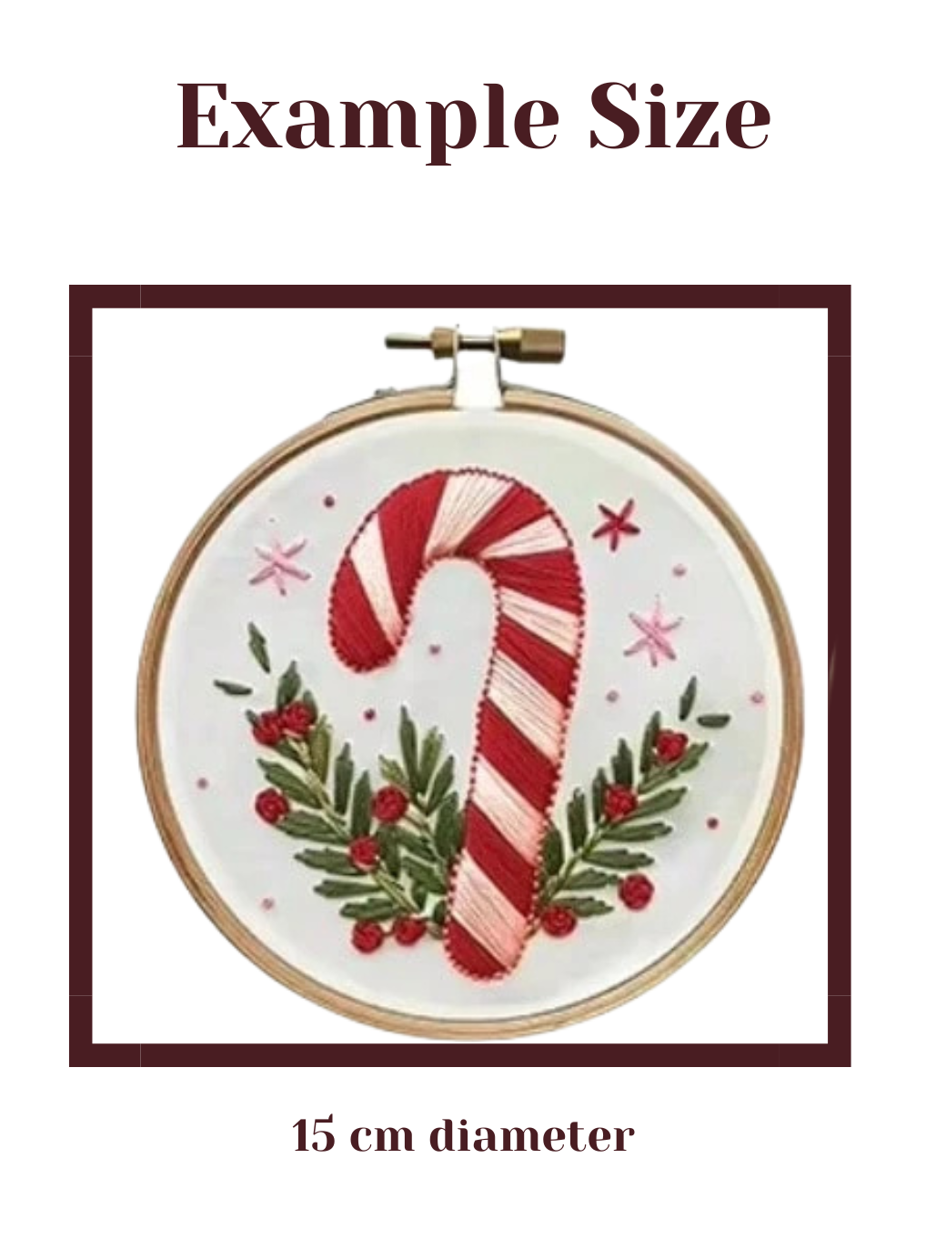 Sweet Snowfall Embroidery Kit – Candy Cane Winter Stitch Set for Beginners