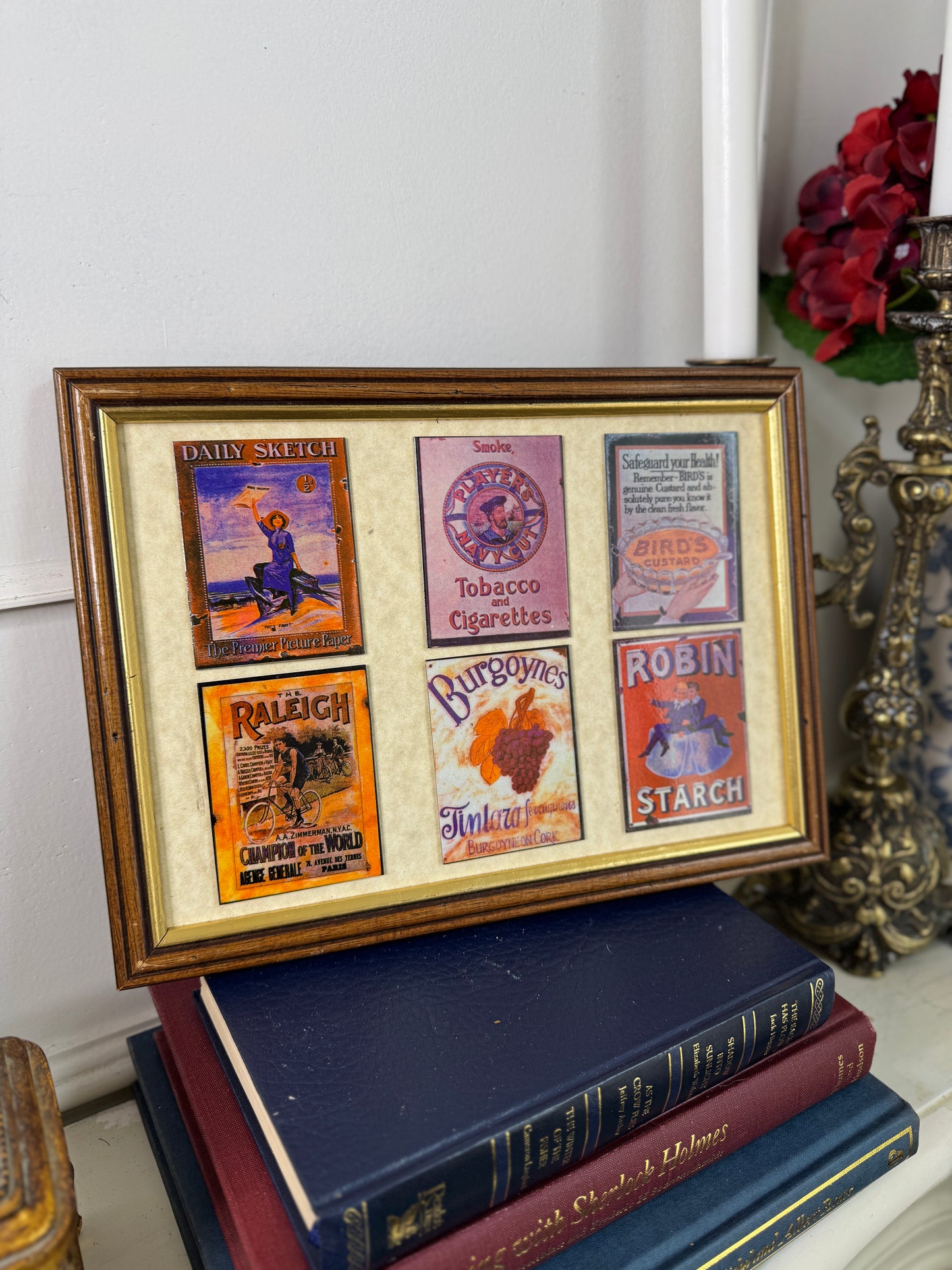 Enamel Echoes – Unique Antique Steel Advertising Signs on Wooden Frame
