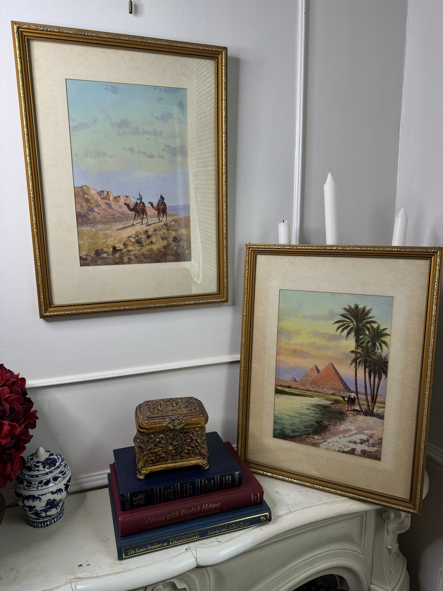 Saffron & Sandstone – Framed Egypt Watercolour Duo