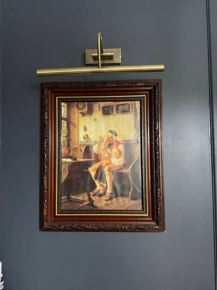 Vintage Large Reproduction Print in a unique wooden frame