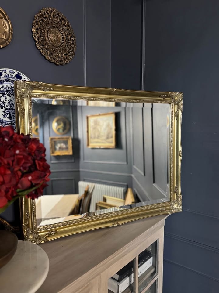 Vintage French Styled Bevelled Gold Mirror in Sorelle Frame