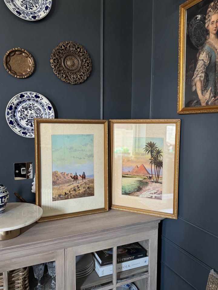 Saffron & Sandstone – Framed Egypt Watercolour Duo