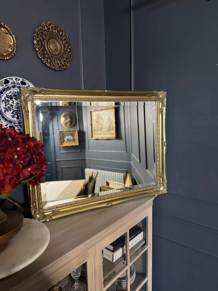 Vintage French Styled Bevelled Gold Mirror in Sorelle Frame