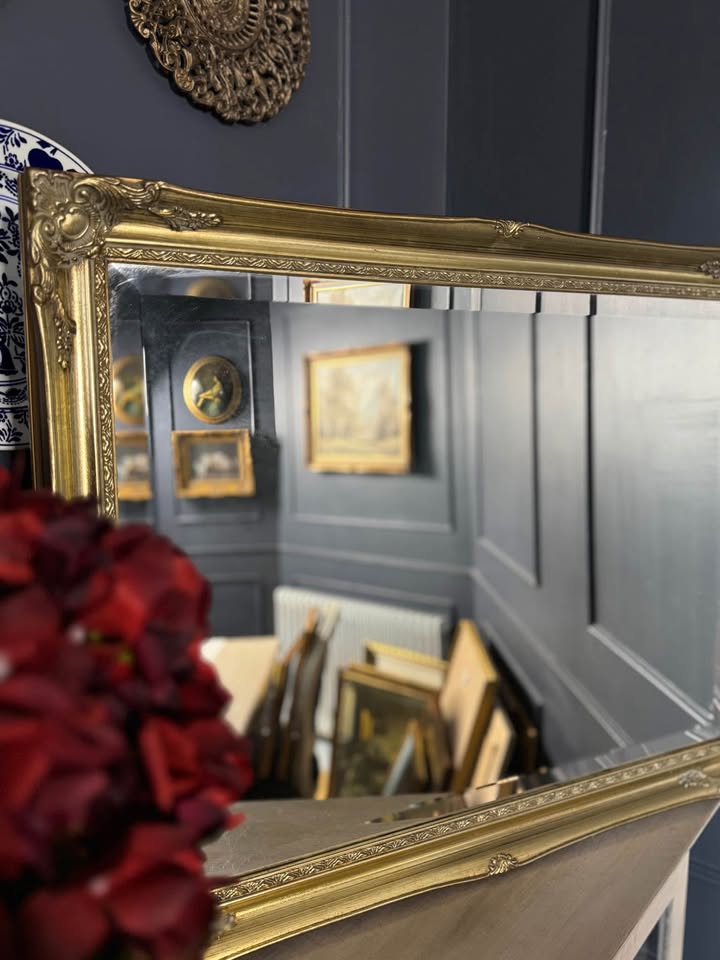 Vintage French Styled Bevelled Gold Mirror in Sorelle Frame