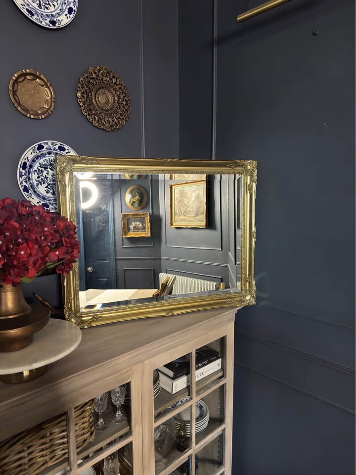 Vintage French Styled Bevelled Gold Mirror in Sorelle Frame