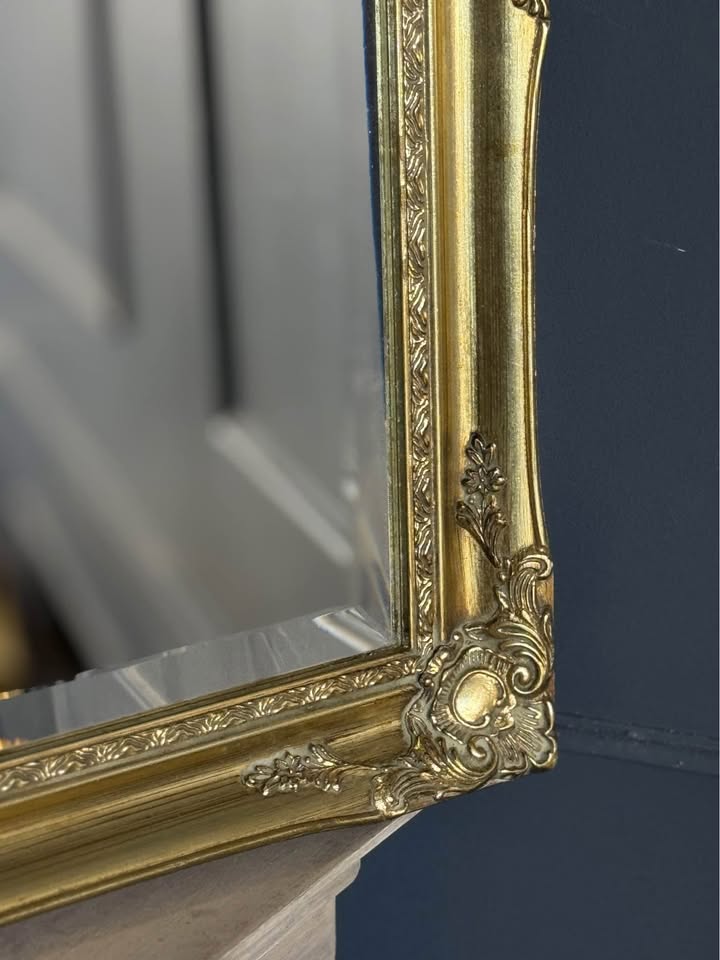 Vintage French Styled Bevelled Gold Mirror in Sorelle Frame