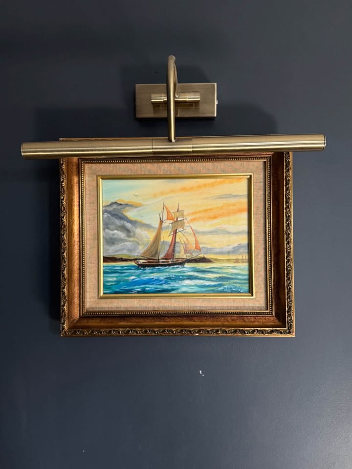 Original Artwork in Ornate Gold Gilt Frame by B. Hartley