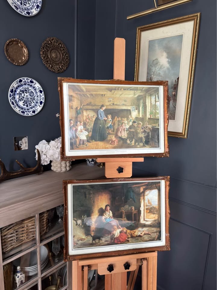 Antique George Washington Brownlow Print Pair in Original Rare Gilt Frames