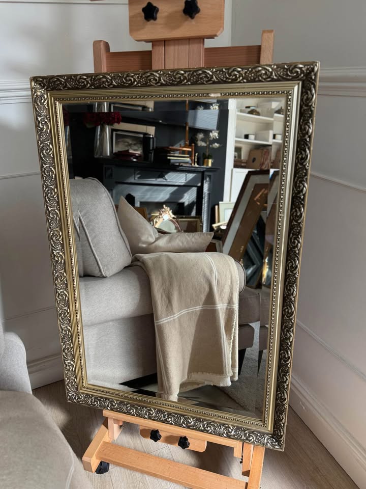 Vintage Large Gold Heavy Mirror in Belvoir Frame