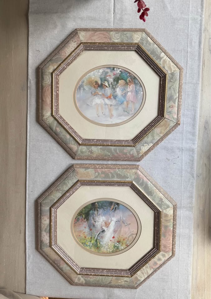 Vintage Fine Art Print Pair – “Just the Two of Us”