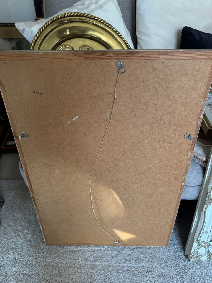 Antique Gold Gilt Mirror with Beaded Edge