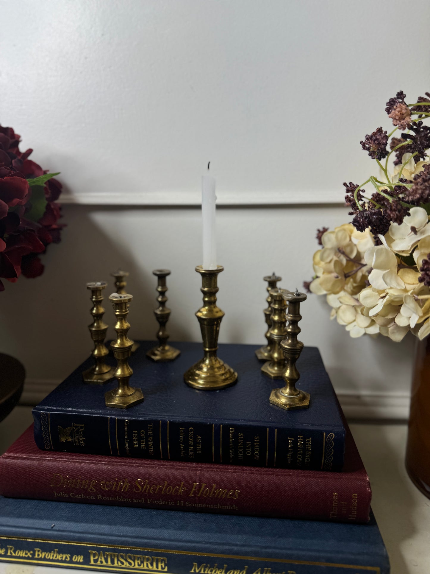 Vintage European Brass Mini Candlesticks