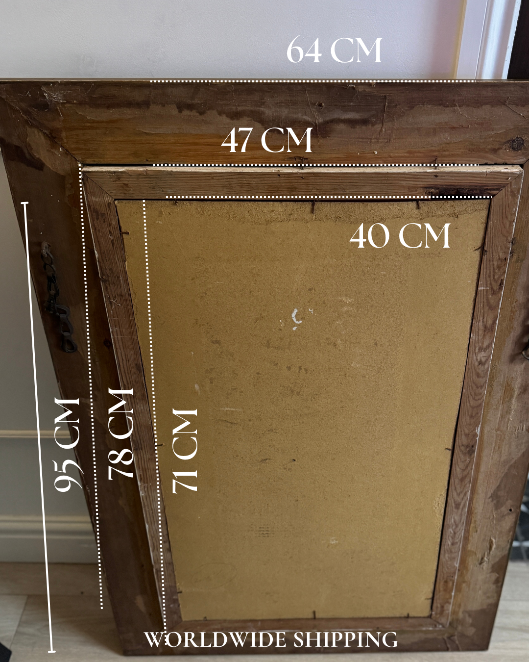 Large Antique Gold Gilt Mirror | Thick Heavy Ornate Frame