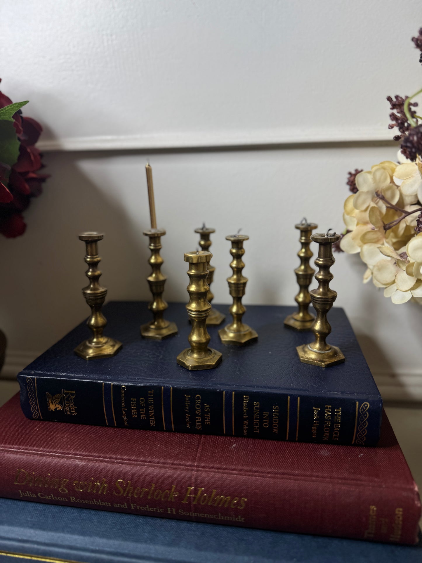 Vintage European Brass Mini Candlesticks