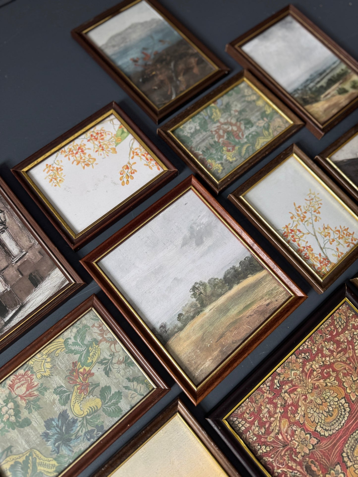 Vintage Themed Gallery Wall Set with Mix of Wooden Mini Frames ( x 16 )