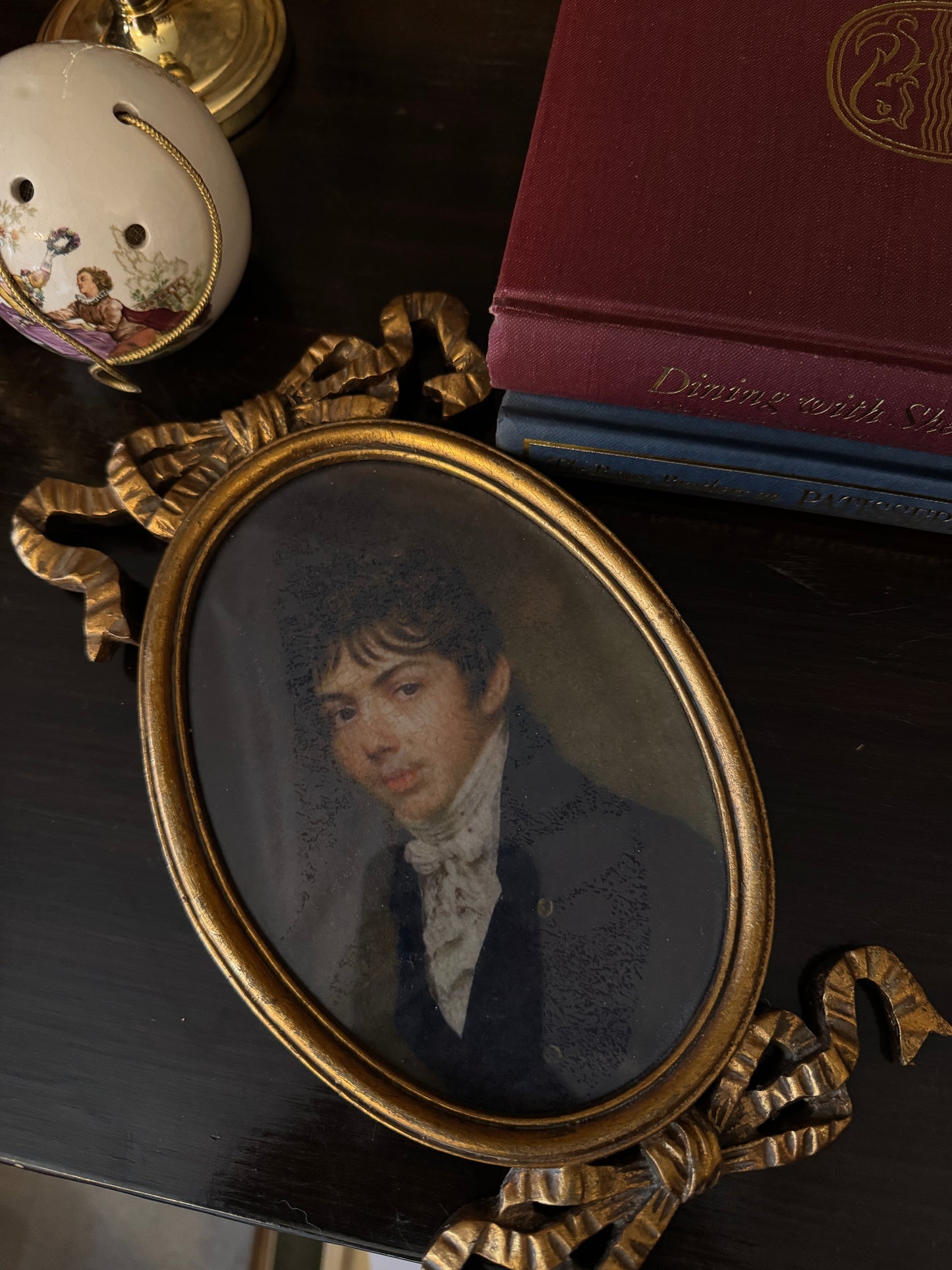 Victorian Picture in Ornate Gold Ribbon Gilt Frame