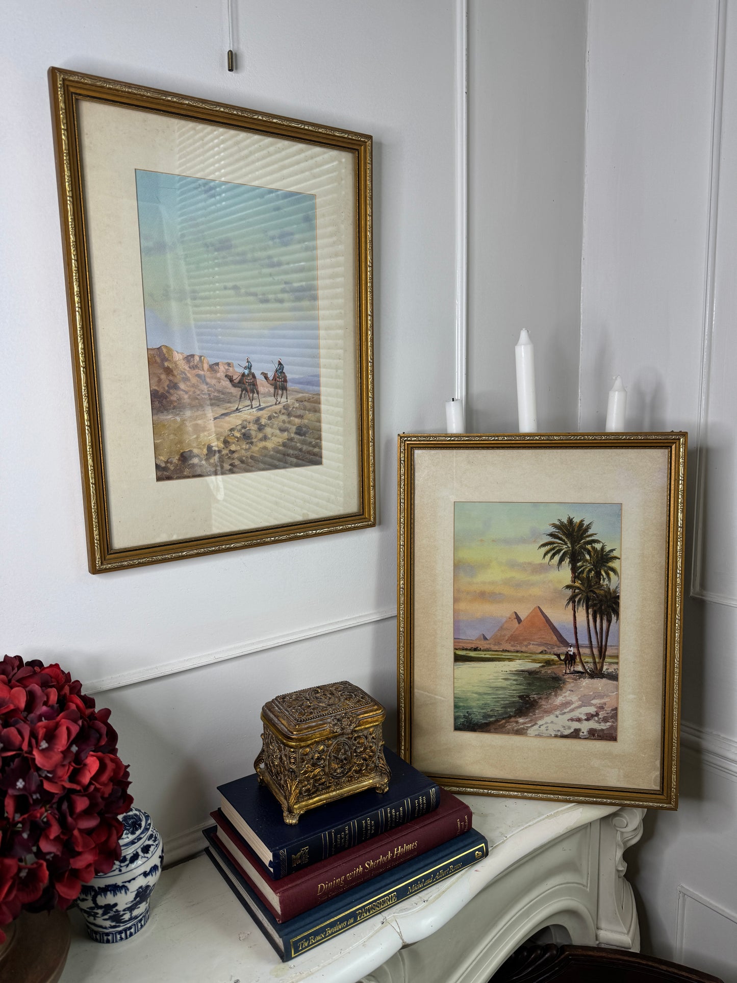 Saffron & Sandstone – Framed Egypt Watercolour Duo
