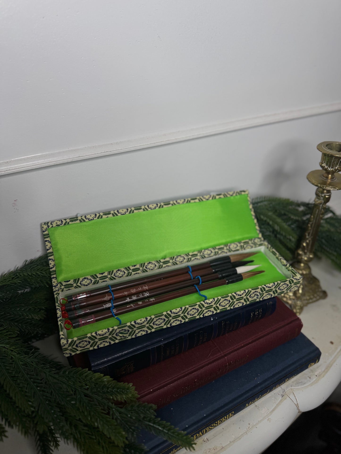 Vintage 1980s Chinese Paintbrush Set with Natural Bristles |Calligraphy Set