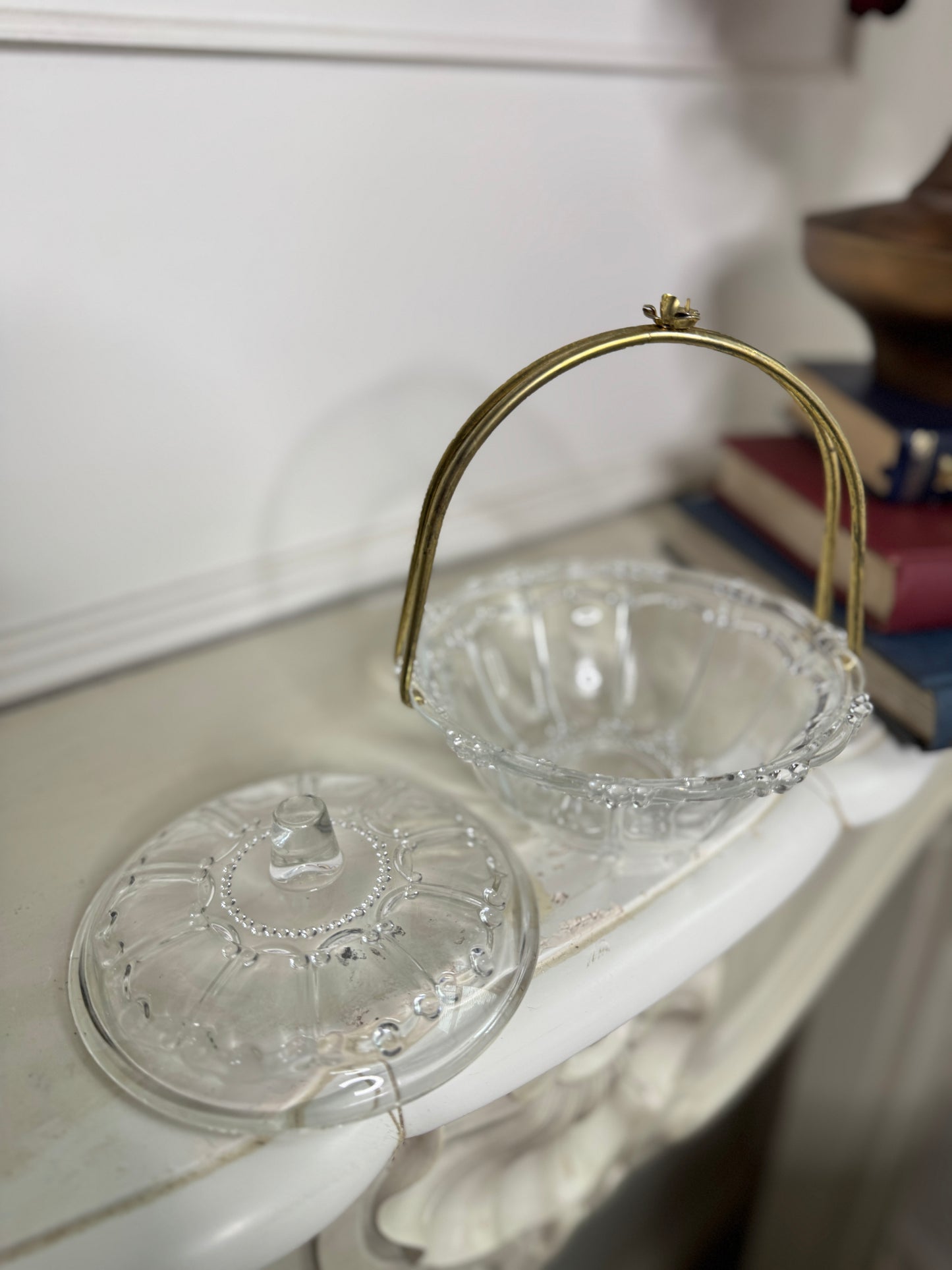 Antique Glass Jewellery Box and Decorative Trinket Storage for Keepsakes