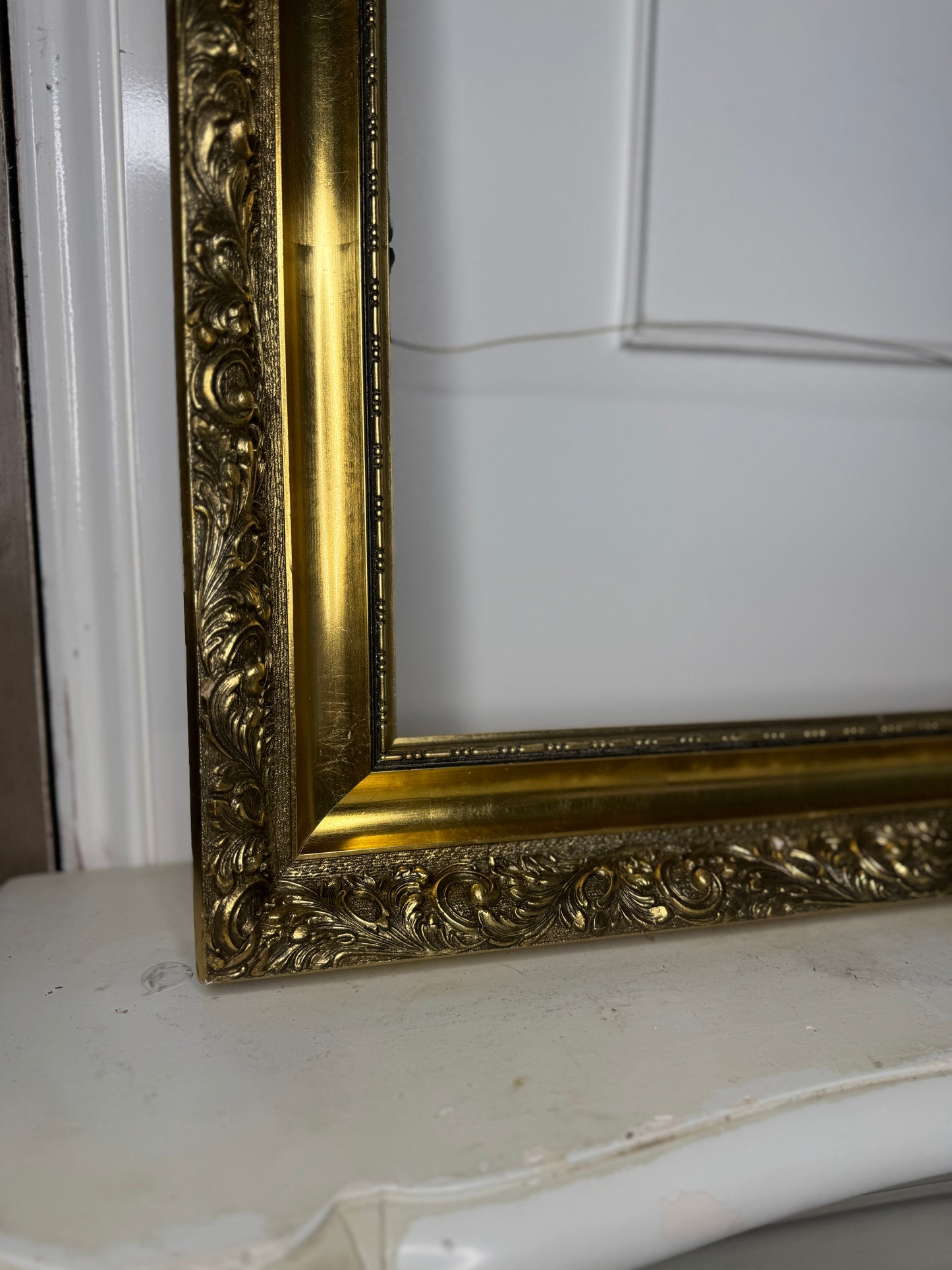 Extra Large - Antique Gold Flower Detailed Ornate Frame