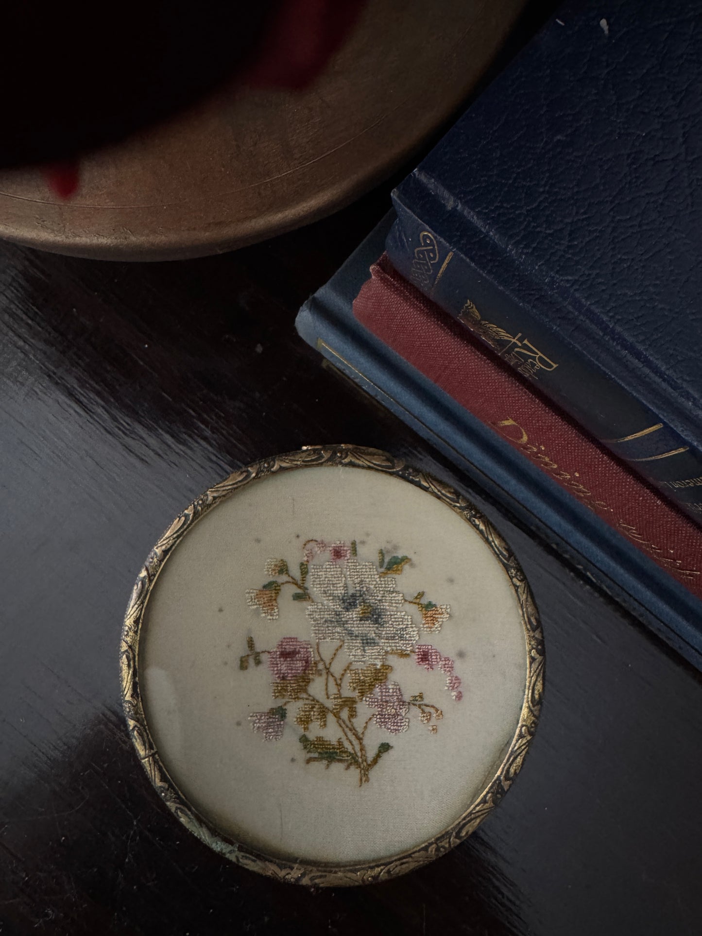 Antique Brass Jewellery Tray with Glass Top for Elegant Storage