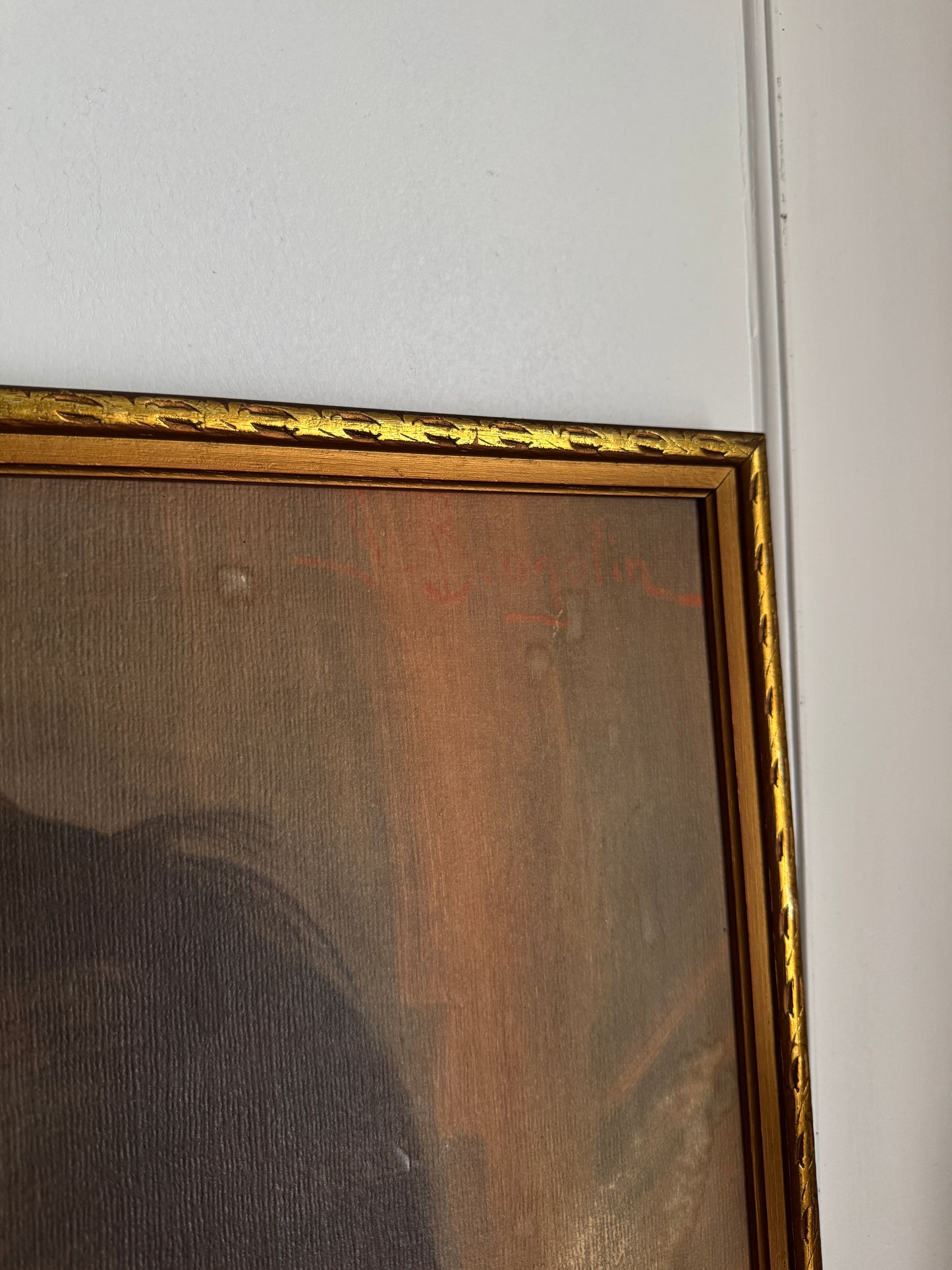 The Silent Tear - Vintage Textured Print in a Gold Gilt Frame