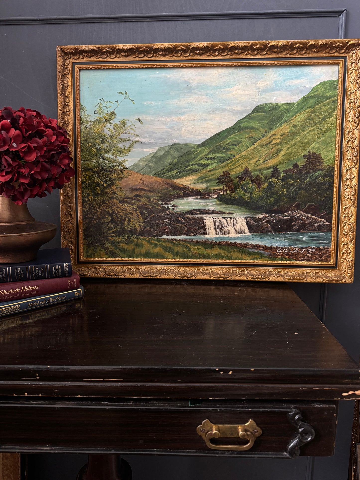 Large Signed Oil Painting of Ireland | Antique Gold Ornate Frame | Vintage Gilt Decorative Frame | Elegant French-Style Accent Frame