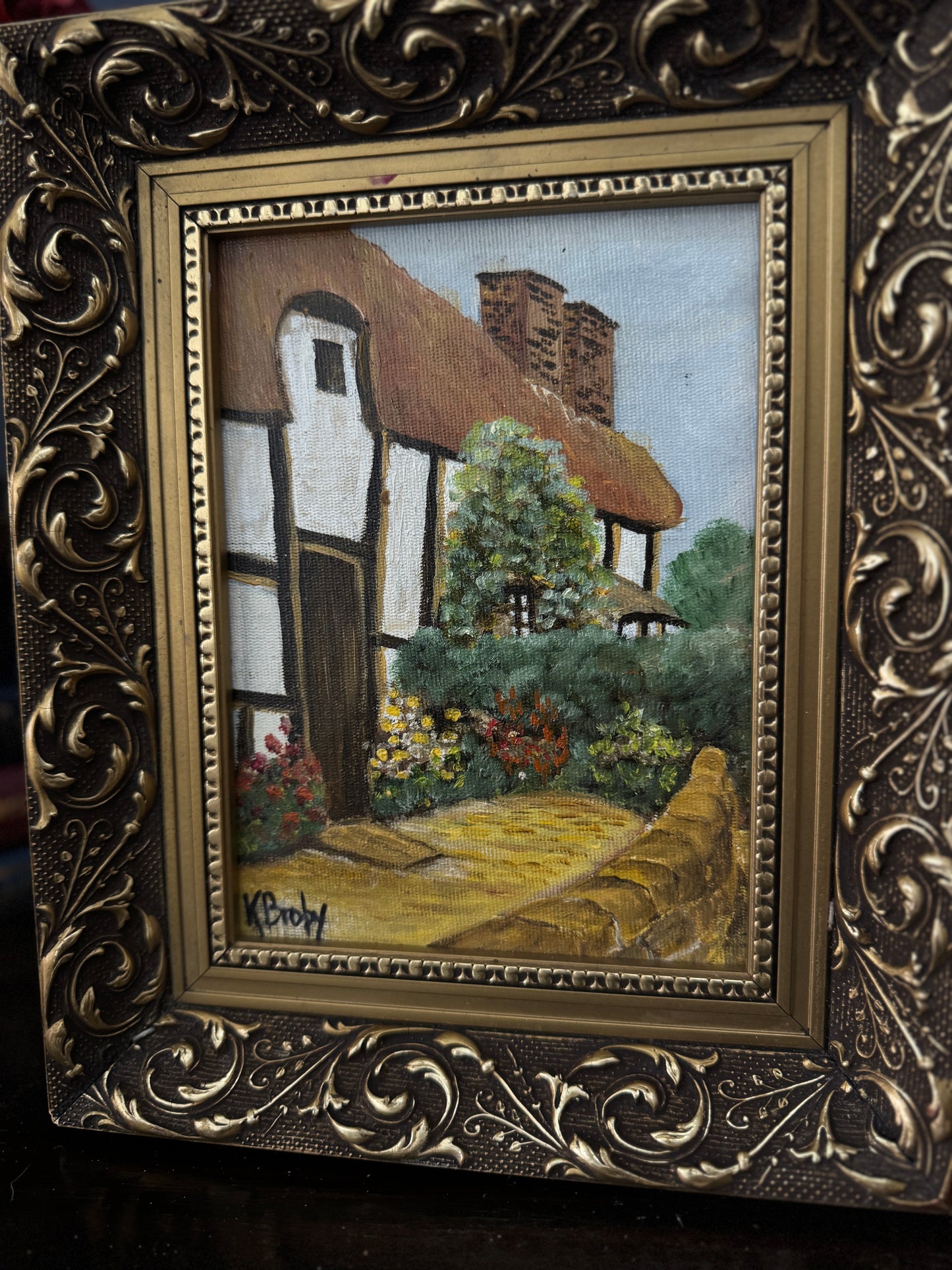 Small Oil Painting Signed by K. Broby in Elowen Frame