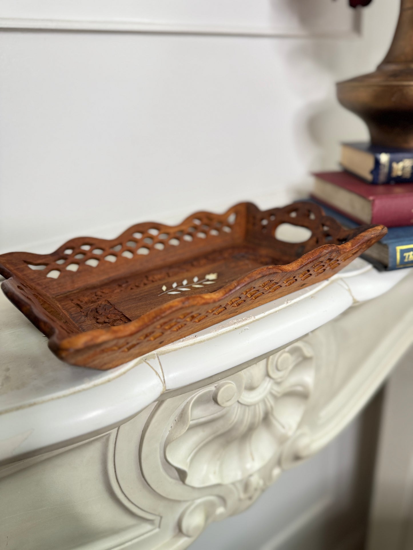 Vintage Rustic Indian Wooden Tray