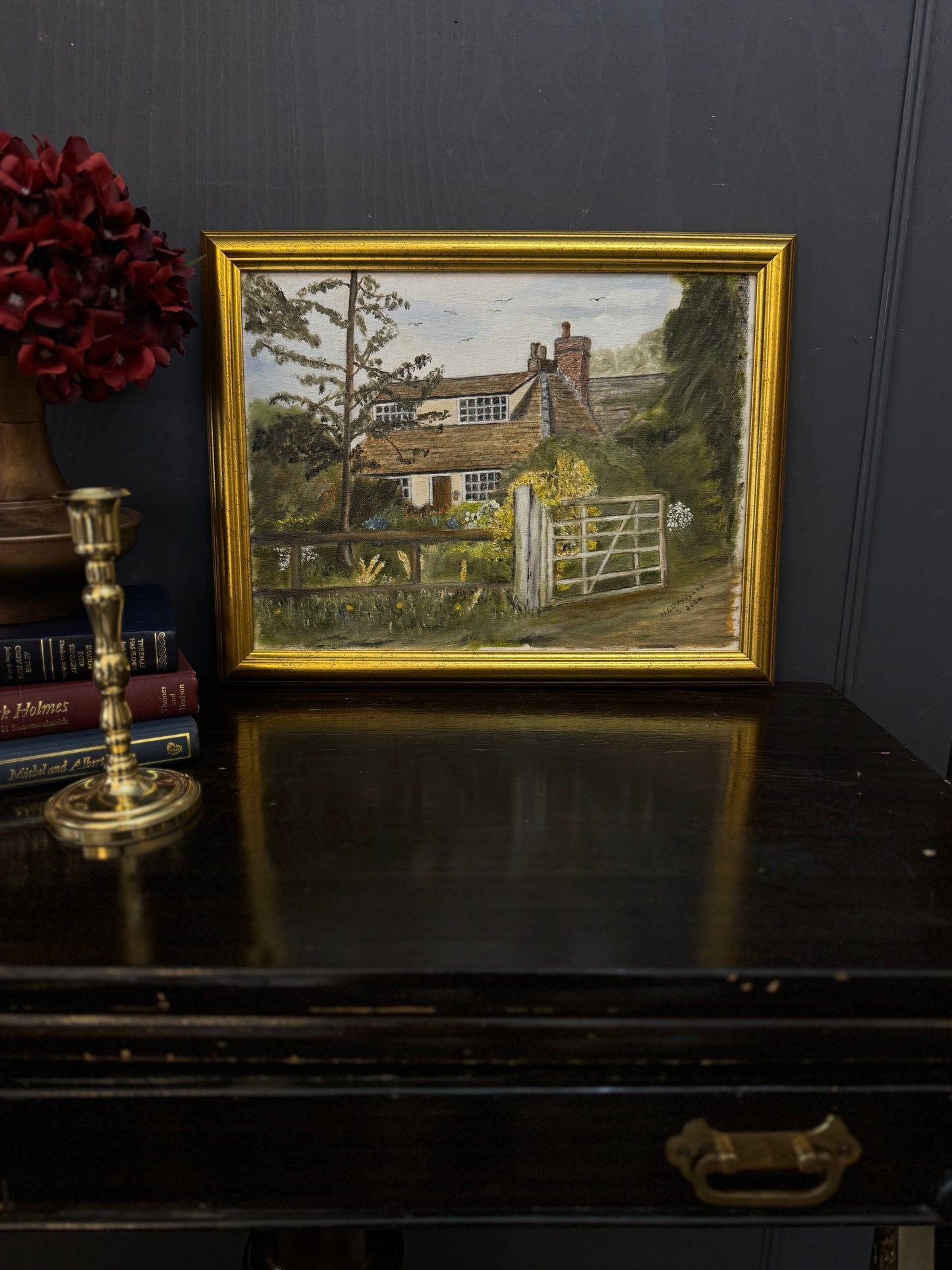 The Golden Garden Path - Original Oil Painting by N.G. Reynolds