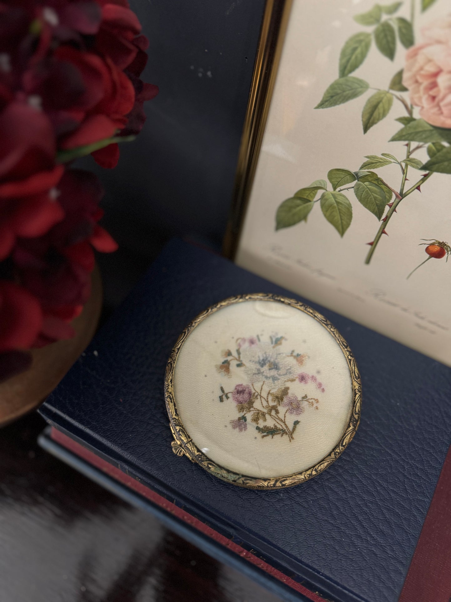 Antique Brass Jewellery Tray with Glass Top for Elegant Storage