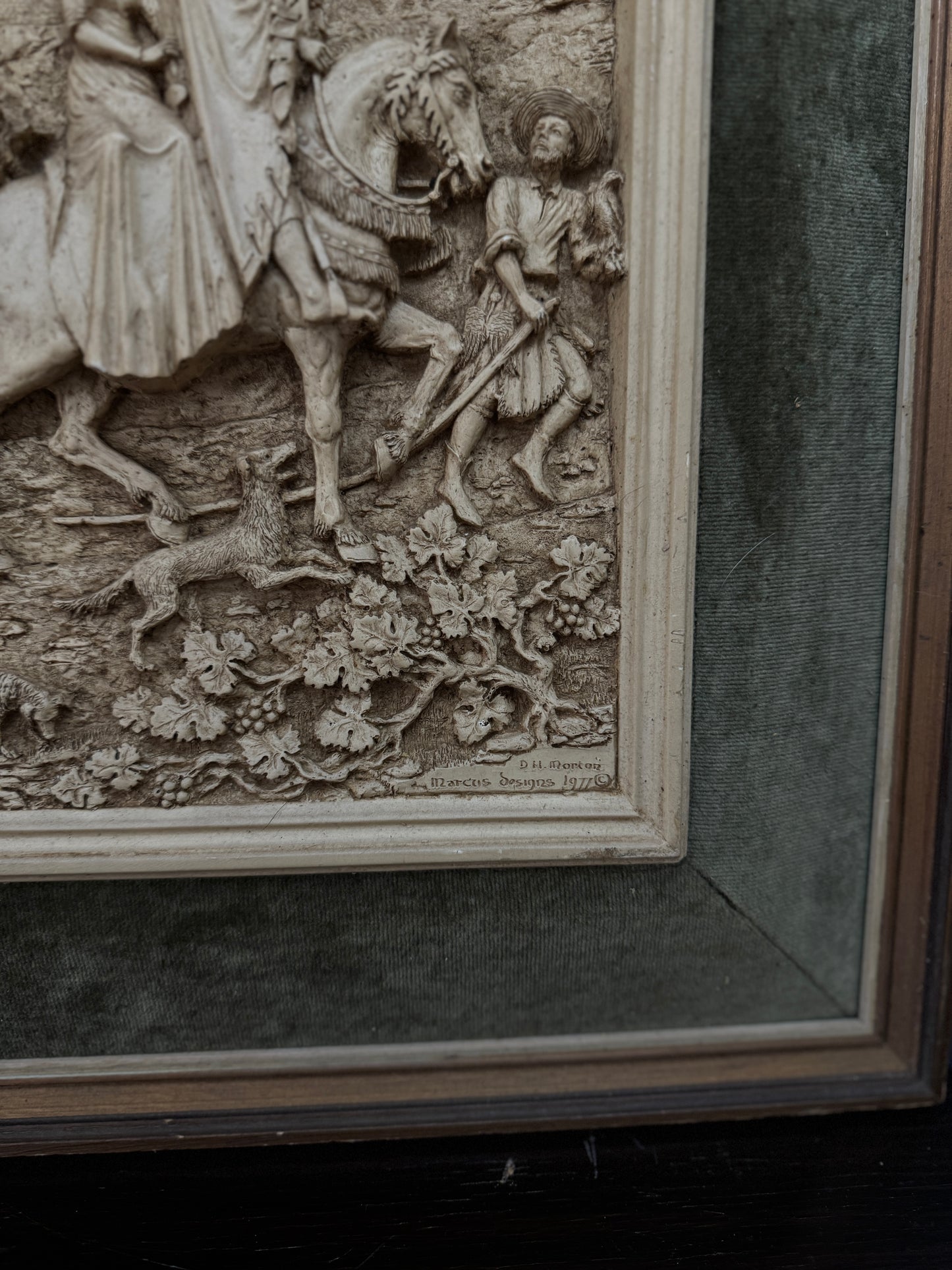 Vintage D.H. Moreton 1979 Marcus Designs Wall Plaque | Romantic Courtship Scene | Woodland Animals | 3D Raised Relief Art