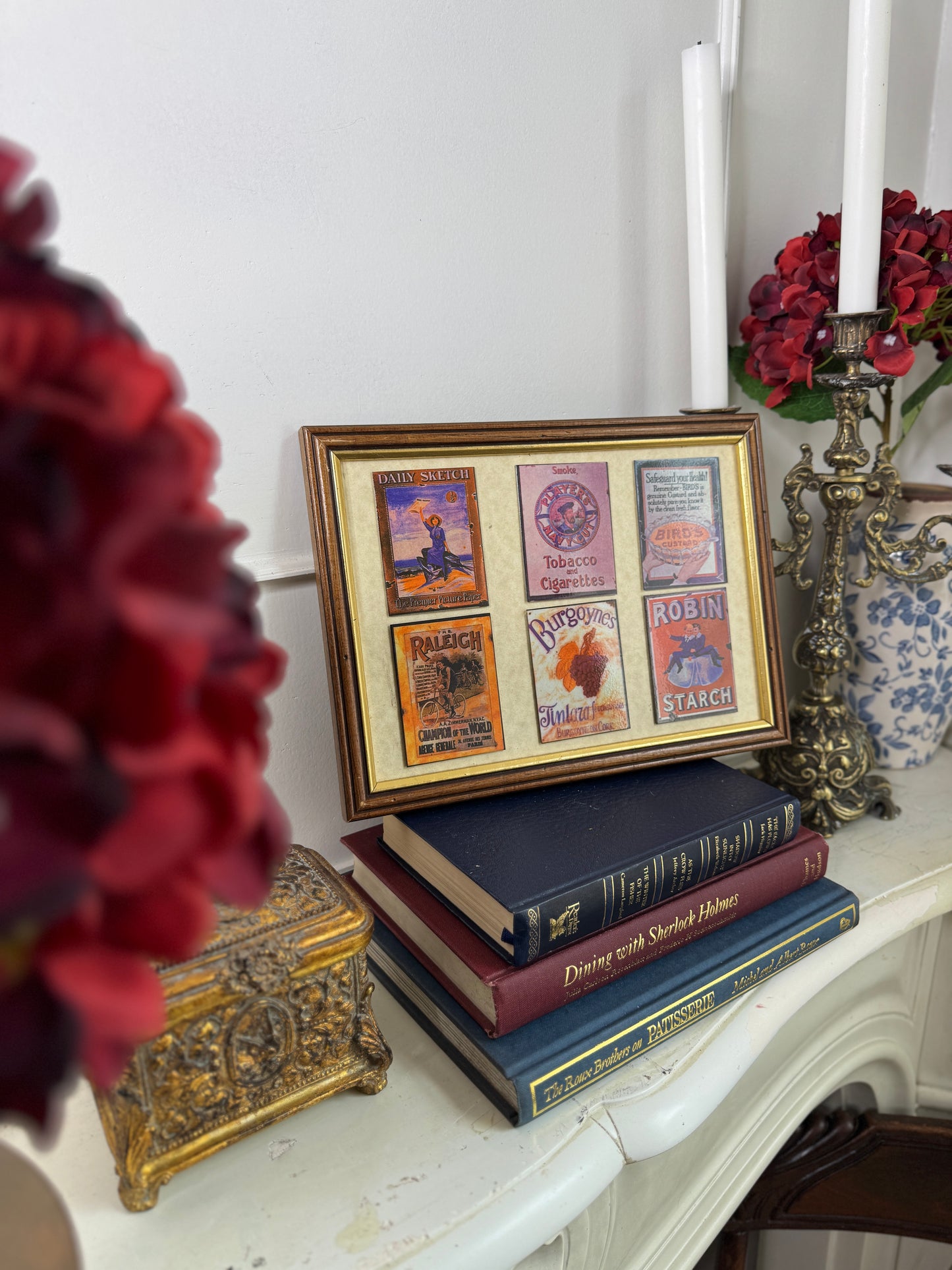Enamel Echoes – Unique Antique Steel Advertising Signs on Wooden Frame