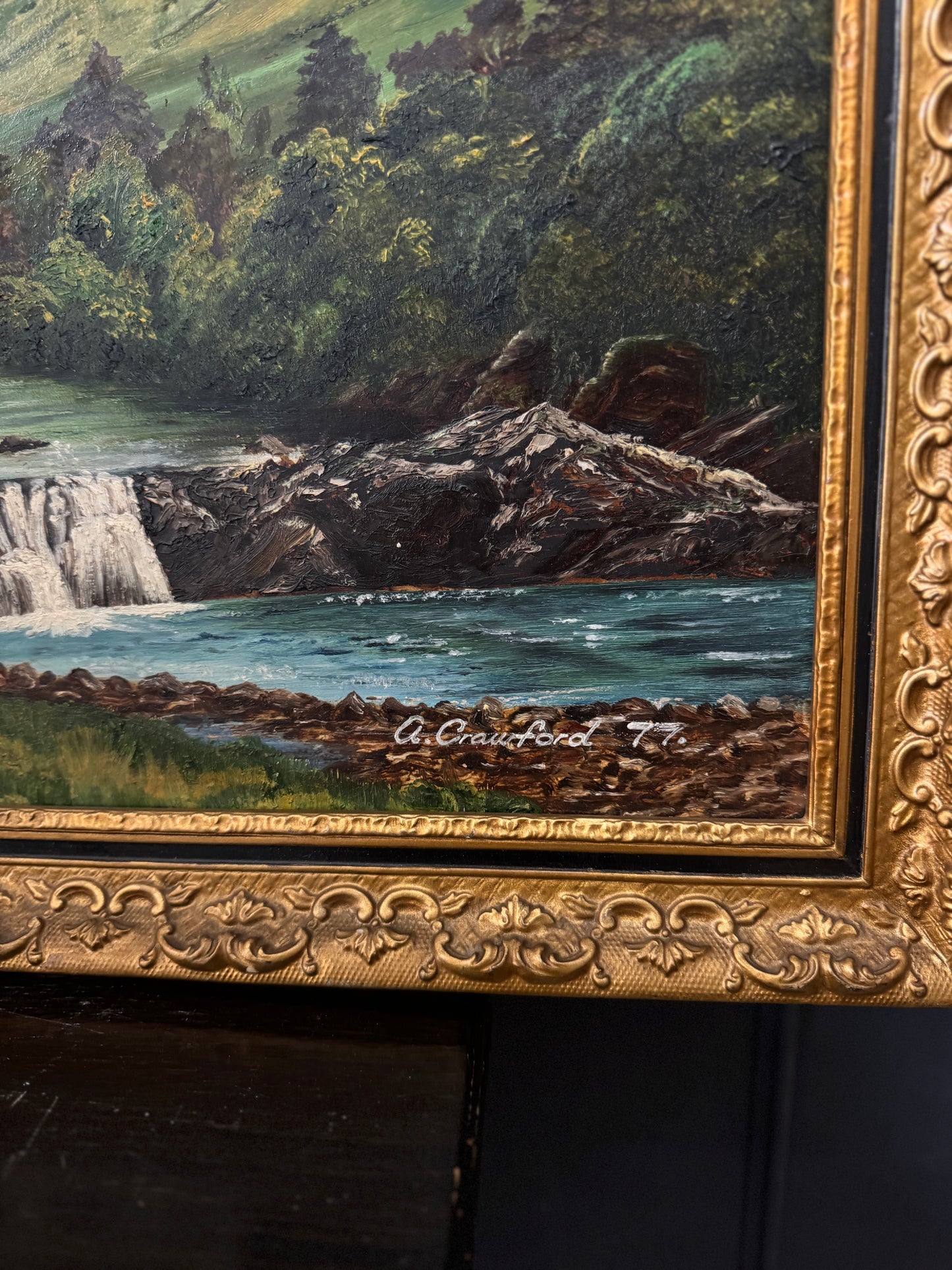 Large Signed Oil Painting of Ireland | Antique Gold Ornate Frame | Vintage Gilt Decorative Frame | Elegant French-Style Accent Frame