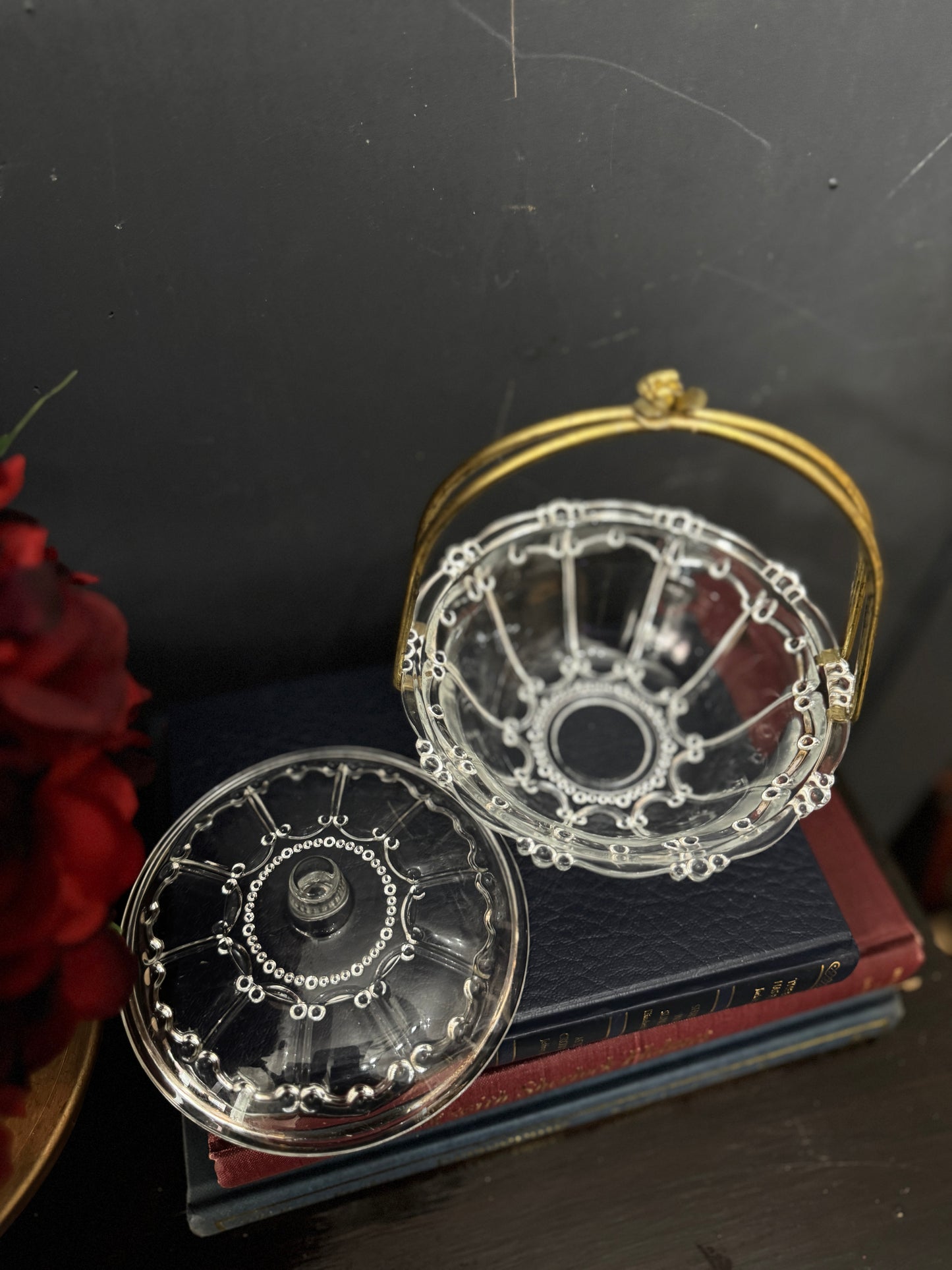 Antique Glass Jewellery Box and Decorative Trinket Storage for Keepsakes