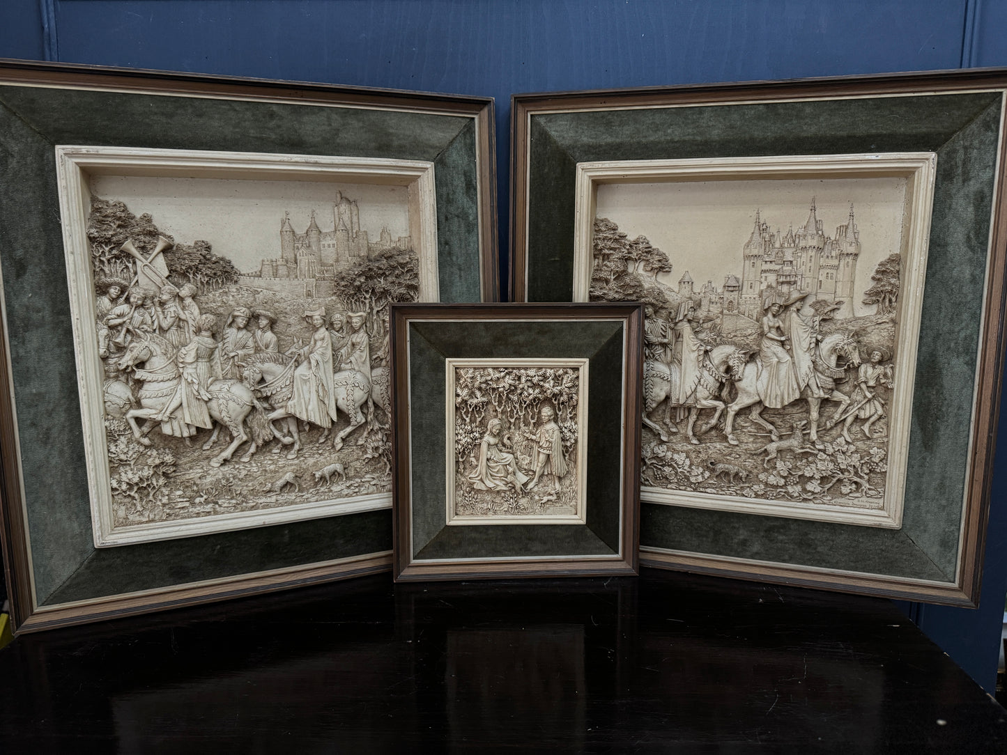 Vintage D.H. Moreton 1979 Marcus Designs Wall Plaque | Romantic Courtship Scene | Woodland Animals | 3D Raised Relief Art
