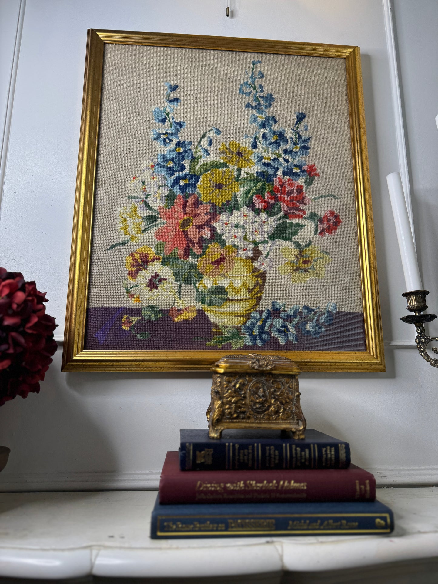 The Heirloom Stitch – Framed Floral Needlework Masterpiece