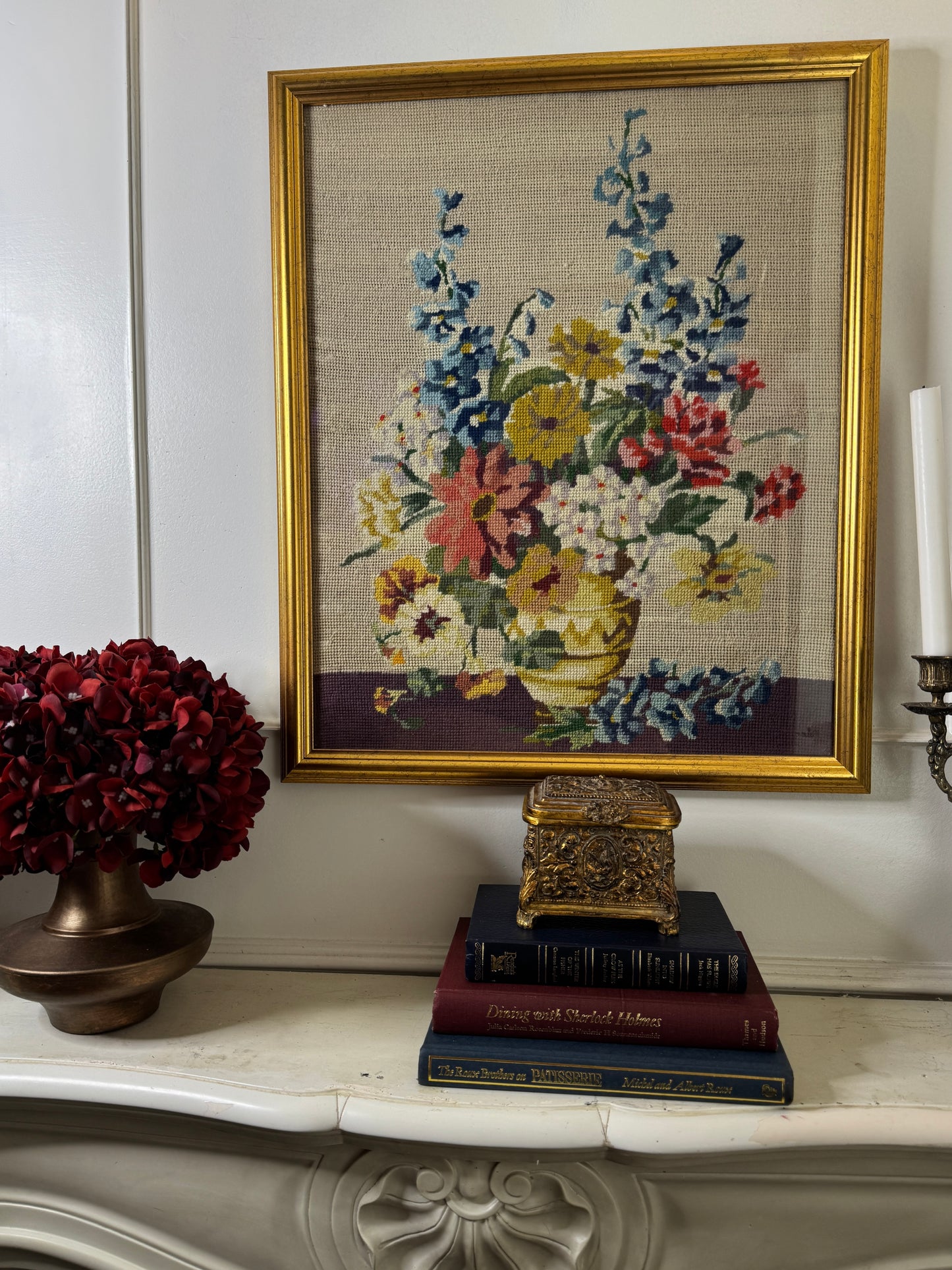 The Heirloom Stitch – Framed Floral Needlework Masterpiece
