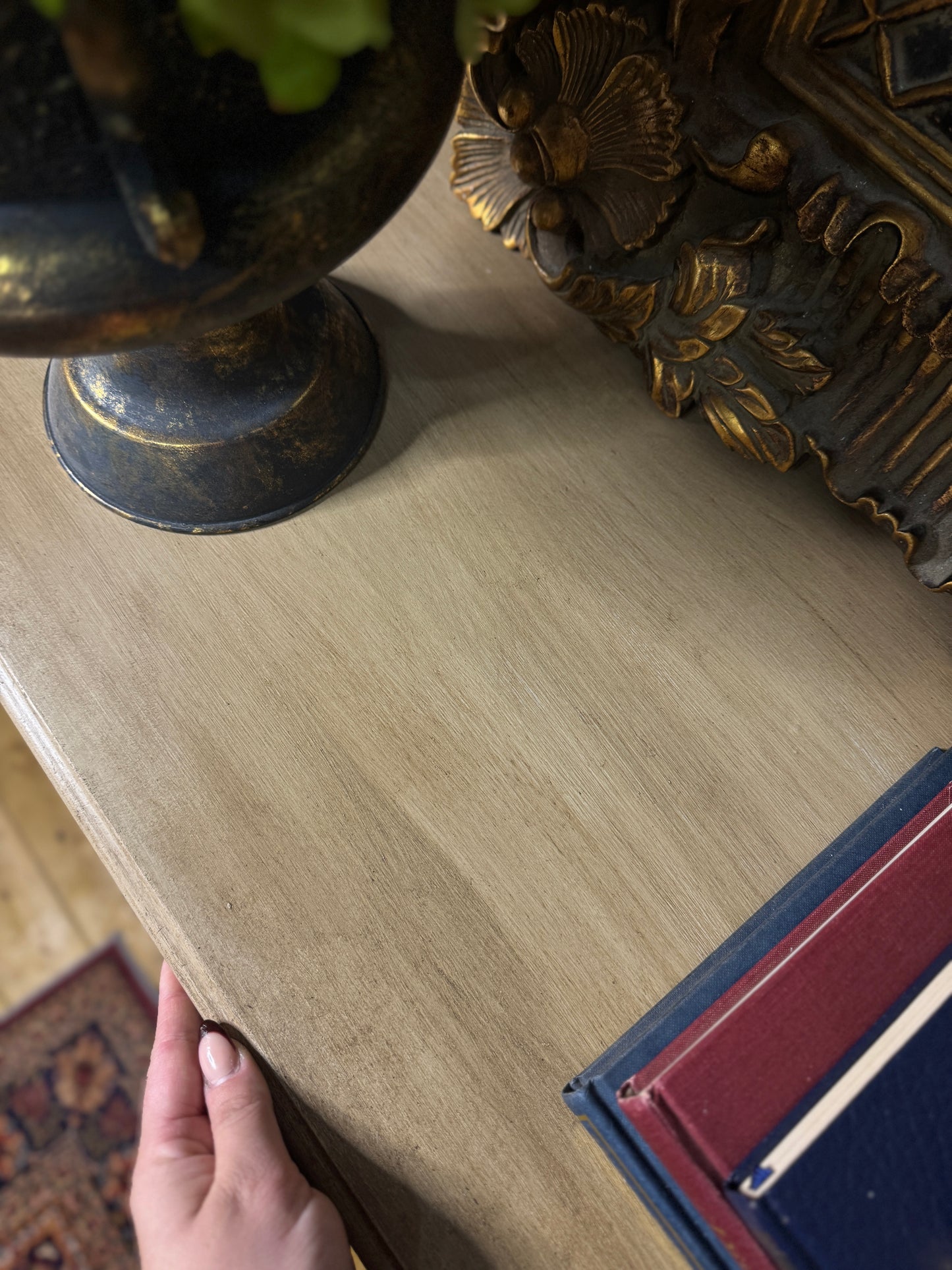 Vintage French-Inspired Upcycled Sideboard | Heavily Distressed 7-Drawer + 2 Cabinet Buffet with Original Brass Handles