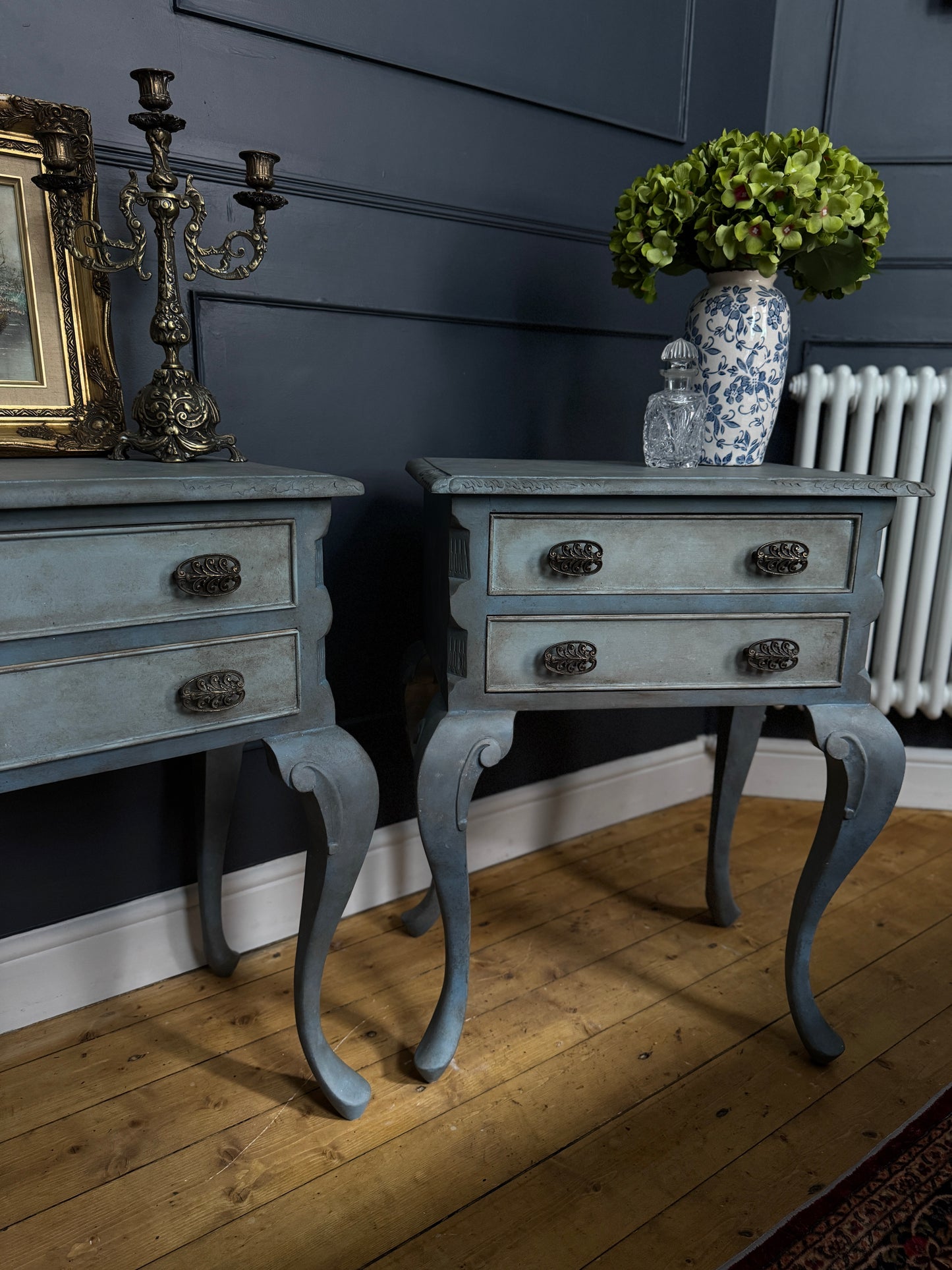 Antique Upcycled French Bedside Tables – One of a Kind Pair