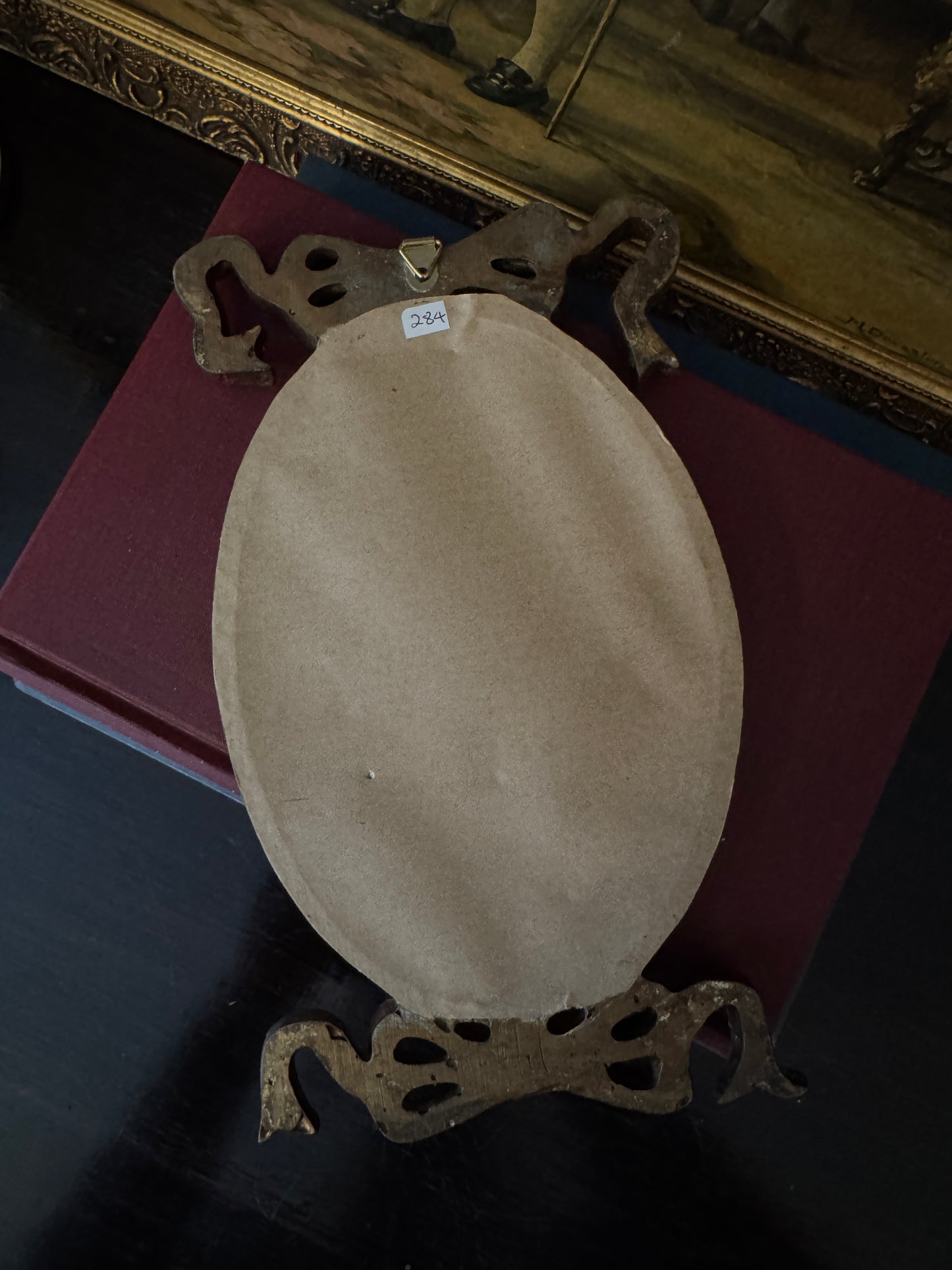 Victorian Picture in Ornate Gold Ribbon Gilt Frame