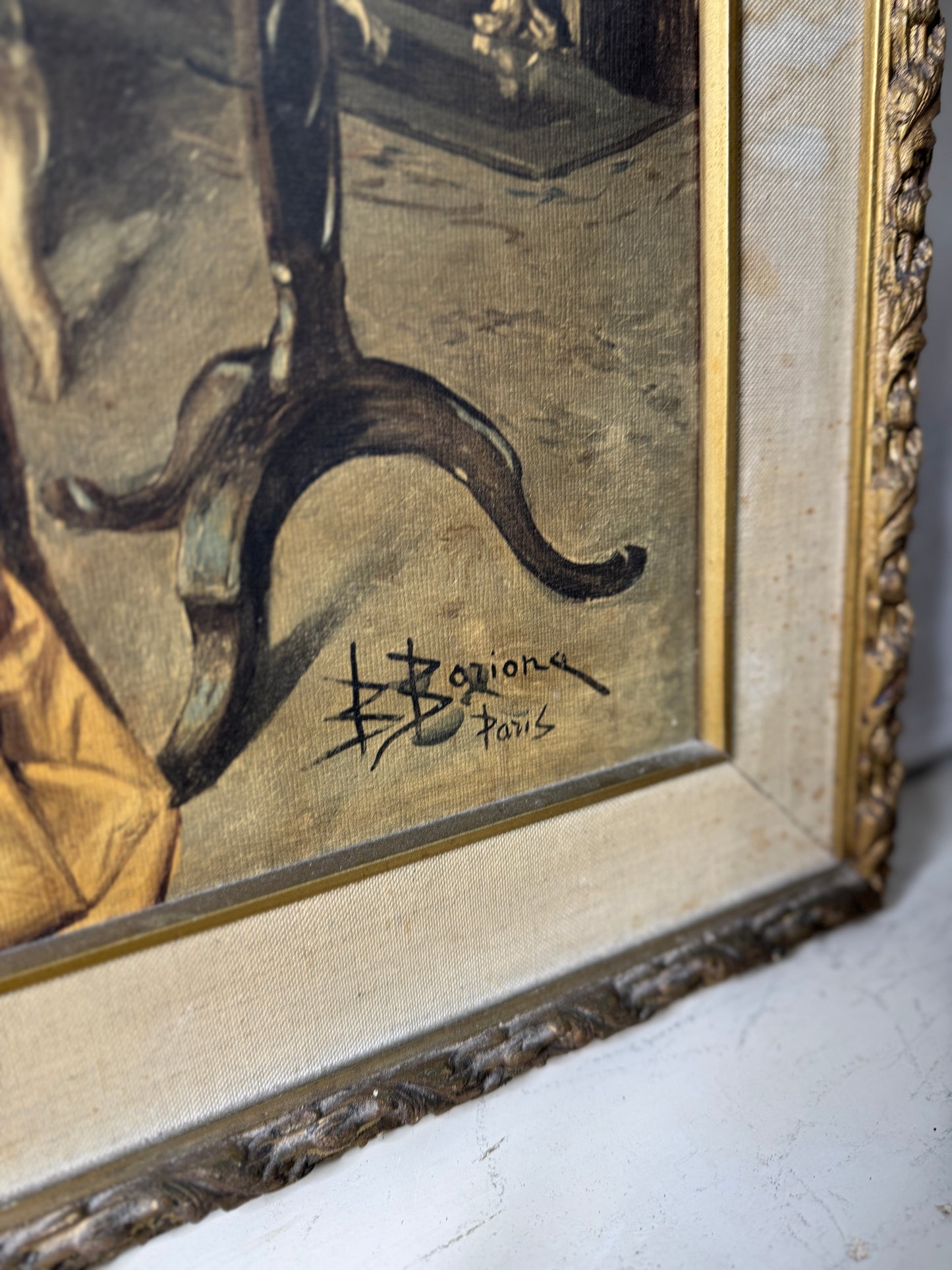 B Boziona Paris" Textured Print in gilt edged frame