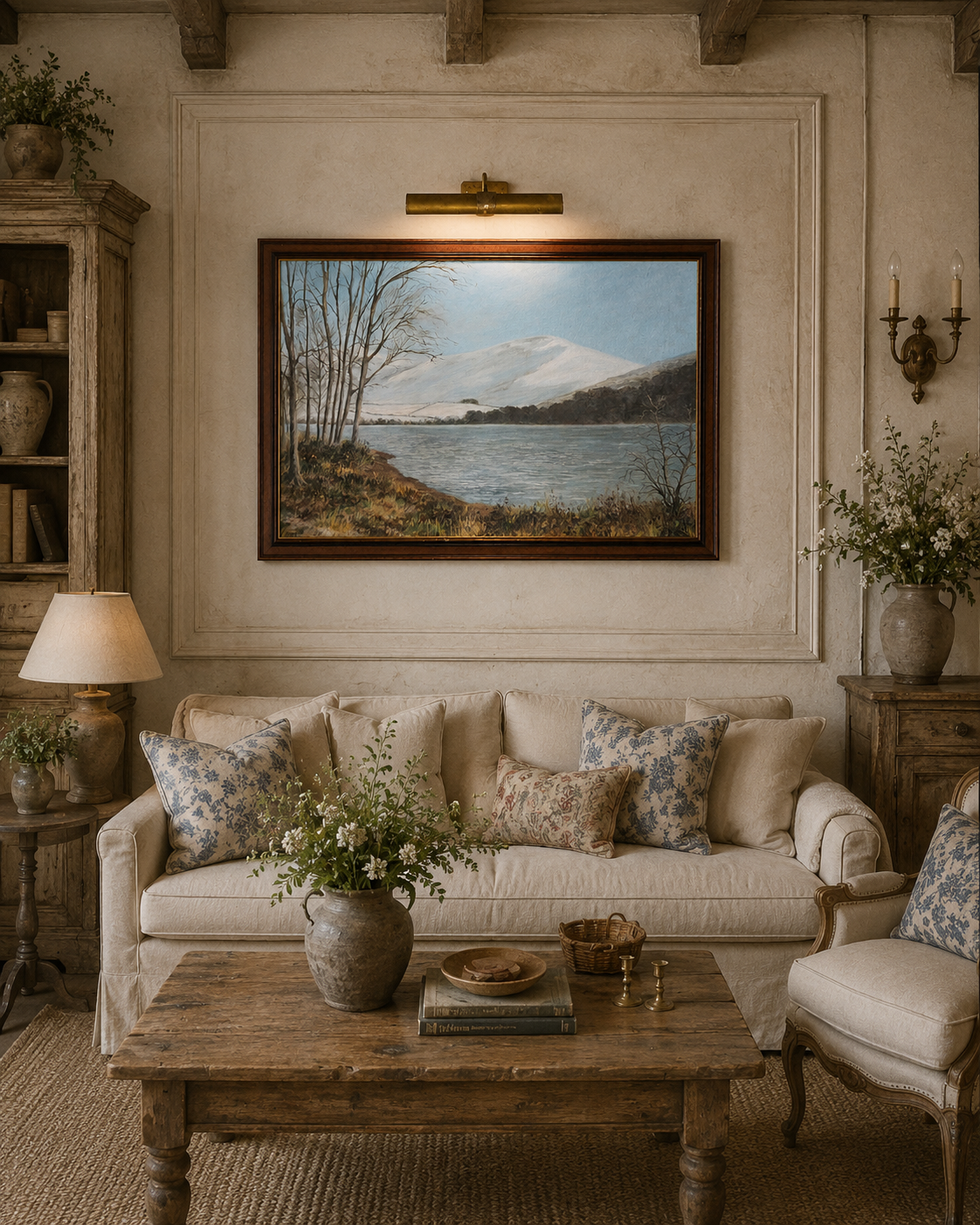 Majestic Reflections – Vintage Large Signed Oil Painting